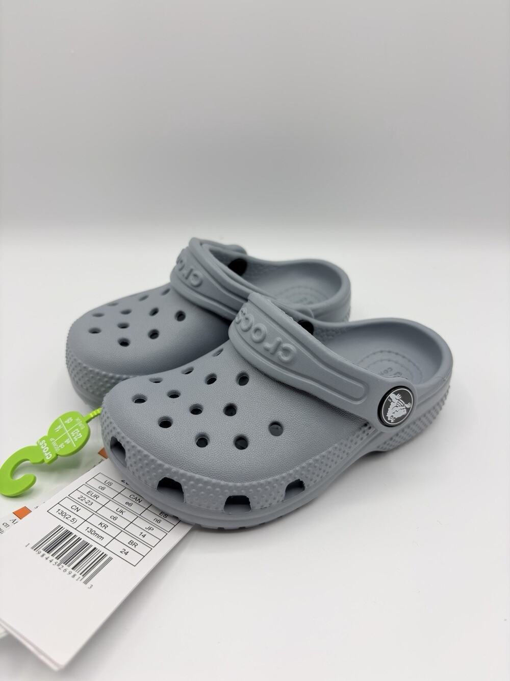 Crocs Kids Classic Clog Sandal Size C6 EU 23 Grey 206990 NWT